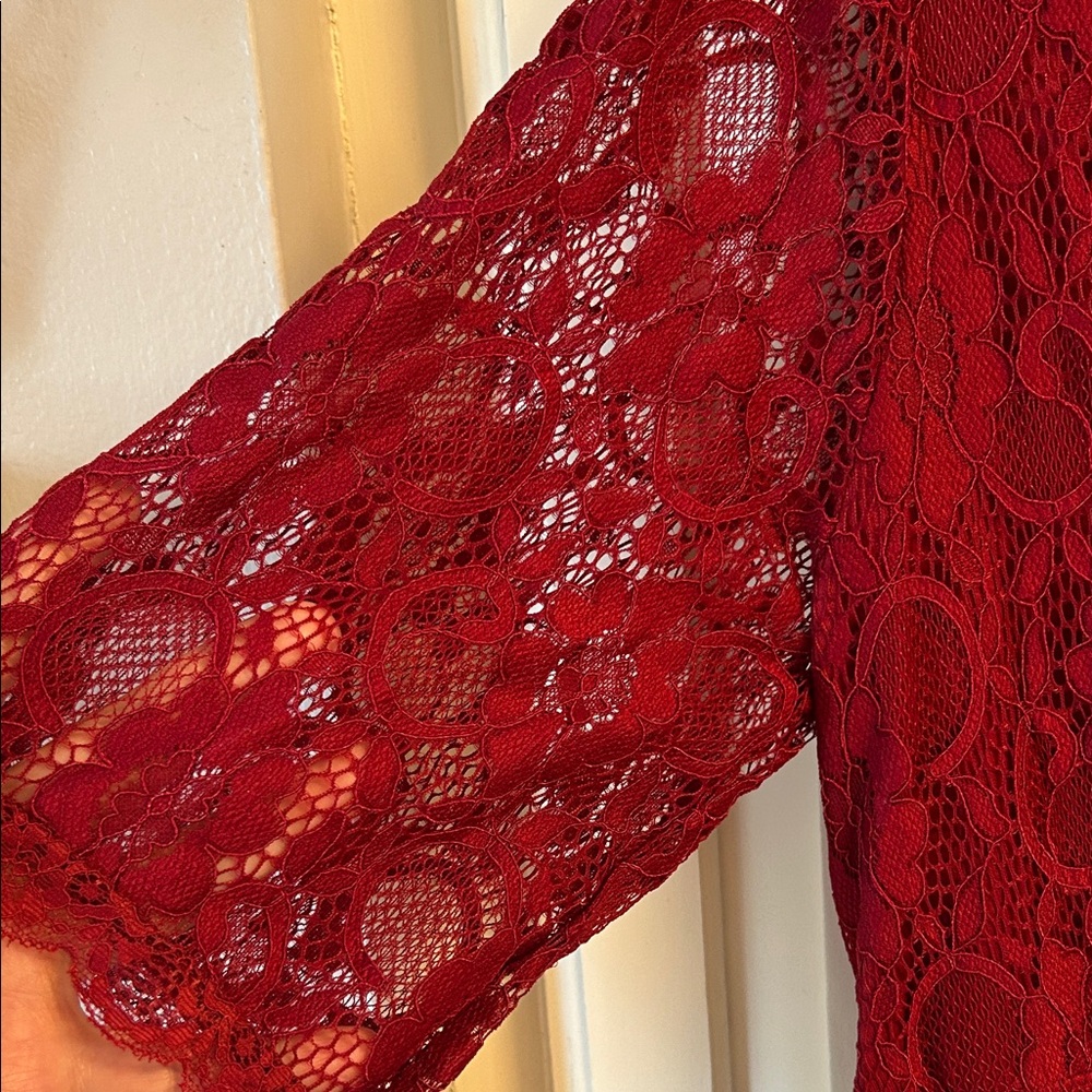 Elegant Red Lace Dress XXL - Picture 4 of 8